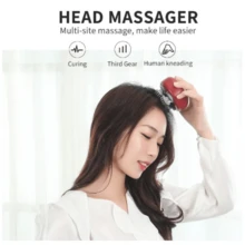帶有揉捏和滋養功能的電動頭皮按摩器，可進行頭部和頸部穴位按摩，肩膀和全身按摩器，自動化 - 彩色 - 查看 8