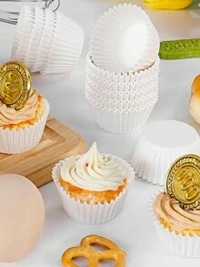 100 Chiếc Giấy Lót Bánh Cupcake Chống Mỡ Đồng Màu Làm Bánh Muffin Giấy Cốc Nướng Bánh - Nhiều màu - Xem 9