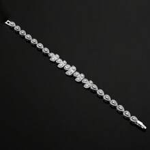 Luxury Bridal Jewelry Set Women Wedding Party Gift CZ Water Drop Necklace Earrings 4-Piece Jewelry Set