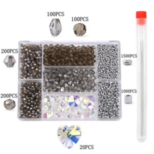 Mixed Shape Crystal Glass Beads Set Faceted Austria Beads Charm Loose Spacer Beads For Earring Bracelet Necklace Jewelry Making DIY - Multicolor - View 14