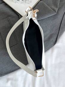 1 chiếc túi đeo vai màu trơn thời trang sang trọng dành cho nữ - trắng - Xem 8