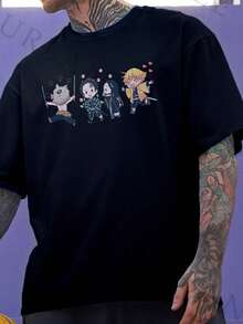 Men T-Shirts - 黑色 - 查看 2