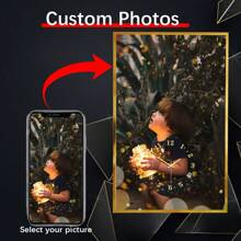 1 PC Personalized Aluminum Alloy Framed Wall Clock,Customized Your Photo On A Square Muted Clock Gifts Birthday Graduation