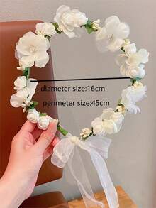 1pc Cute And Beautiful Ancient Style Flower Crown Headband For Girls (Small/Medium/Large) - Multicolor - View 3