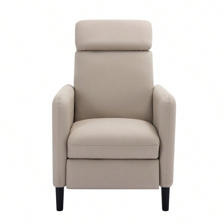 Modern Artistic Color Design Adjustable Recliner Chair PU Leather For Living Room Bedroom Home Theater, Burnt Orange - Màu be - Xem 6