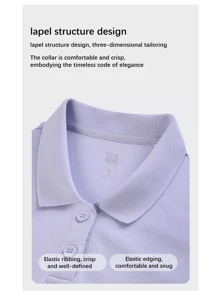 BMAI 一件式女式运动短袖 Polo 衫：夏季翻领健身上衣，适合通勤和商务休闲穿着。