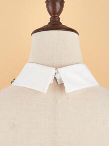 Elegante cuello desmontable con decoración de pedrería colorida - Blanco - Ver 4
