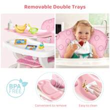 Sejoy Baby Chair, Baby Dining Chair, Three Seat Modes Of Baby Chair, Multifunctional Adjustable Backrest, Detachable Cushion And Meal Tray, Comfortable Seat, Five Point Seat Belt Design, Structurally Stable, Safer And More Reassuring, Easy To Disassemble And Clean, Baby Seat - Pink - View 11