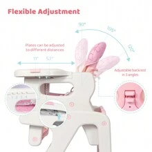 Sejoy Baby Chair, Baby Dining Chair, Three Seat Modes Of Baby Chair, Multifunctional Adjustable Backrest, Detachable Cushion And Meal Tray, Comfortable Seat, Five Point Seat Belt Design, Structurally Stable, Safer And More Reassuring, Easy To Disassemble And Clean, Baby Seat - Pink - View 8