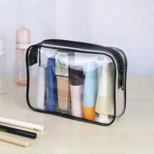 Set de 2 bolsas de aseo transparentes para viajar, bolsa de aseo para aeropuerto y viaje, bolsa transparente para viaje, bolsa de aseo de tamaño de cuarto de galón para mujeres y hombres, organizador de maquillaje, bolsa de almacenamiento de maquillaje, estuche de maquillaje pequeño, accesorios de viaje, bolsa de maquillaje, bolsas de maquillaje, bolsa de maquillaje