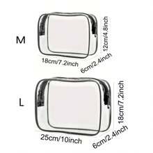 Set de 2 bolsas de aseo transparentes para viajar, bolsa de aseo para aeropuerto y viaje, bolsa transparente para viaje, bolsa de aseo de tamaño de cuarto de galón para mujeres y hombres, organizador de maquillaje, bolsa de almacenamiento de maquillaje, estuche de maquillaje pequeño, accesorios de viaje, bolsa de maquillaje, bolsas de maquillaje, bolsa de maquillaje