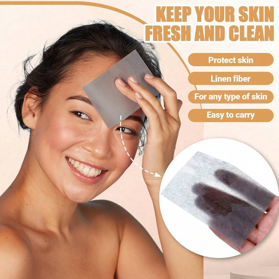 100 tờ giấy thấm dầu cầm tay dành cho da dầu - Sảng khoái, không chứa cồn, Unisex - Nhiều màu - Xem 1