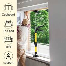 2Pcs Telescopic Support Rod Adjustable Length 3rd Hand Support System Heavy Duty Telescopic Quick Support Rod Non-Slip Third Hand Tool 40KG Capacity Telescopic Support Pole For Cabinet Drywall - Yellow - View 2