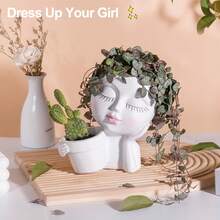 1 Chậu Hoa Đầu Chậu Hoa, Chậu Cây Mọng Nước, Chậu Hoa Đầu Chậu Hoa, Thích Hợp Cho Cây Trong Nhà Và Ngoài Trời, Có Lỗ Thoát Nước Bịt Mắt - Nhiều màu - Xem 4