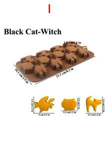 1pc 3D Halloween Silicone Mold, Halloween Pumpkin Bat Skull Ghost Fondant Chocolate Mold For DIY Halloween Gummies, Candy, Jelly, Chocolate, Jello Baking Tools, Kitchen Gadgets Halloween Decor Halloween Party Favors Halloween Party Supplies Halloween Halloween Decor Halloween Decorations Halloween Home Halloween Party Halloween Party - Brown - View 20