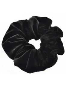 1 Piece Extra Large Scrunchies For Women's Thick Hair Premium Velvet Soft Jumbo Scrunchy Inch Big Elastic Band Hair Accessories Black - Black - View 2