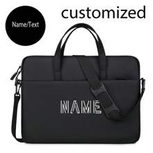 Customized Durable Laptop Bag, Customized Name, Text, Logo, Photo, Fashion, Minimalist, Solid Color, DIY Laptop Bag, Custom-Made, One-Of-A-Kind, Gift, Surprise, Includes Detachable Shoulder Strap
