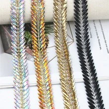 1入組馬眼樹脂鑲嵌熱熔膠修飾鍊條 DIY 婚紗服裝配件 - 彩色 - 查看 12