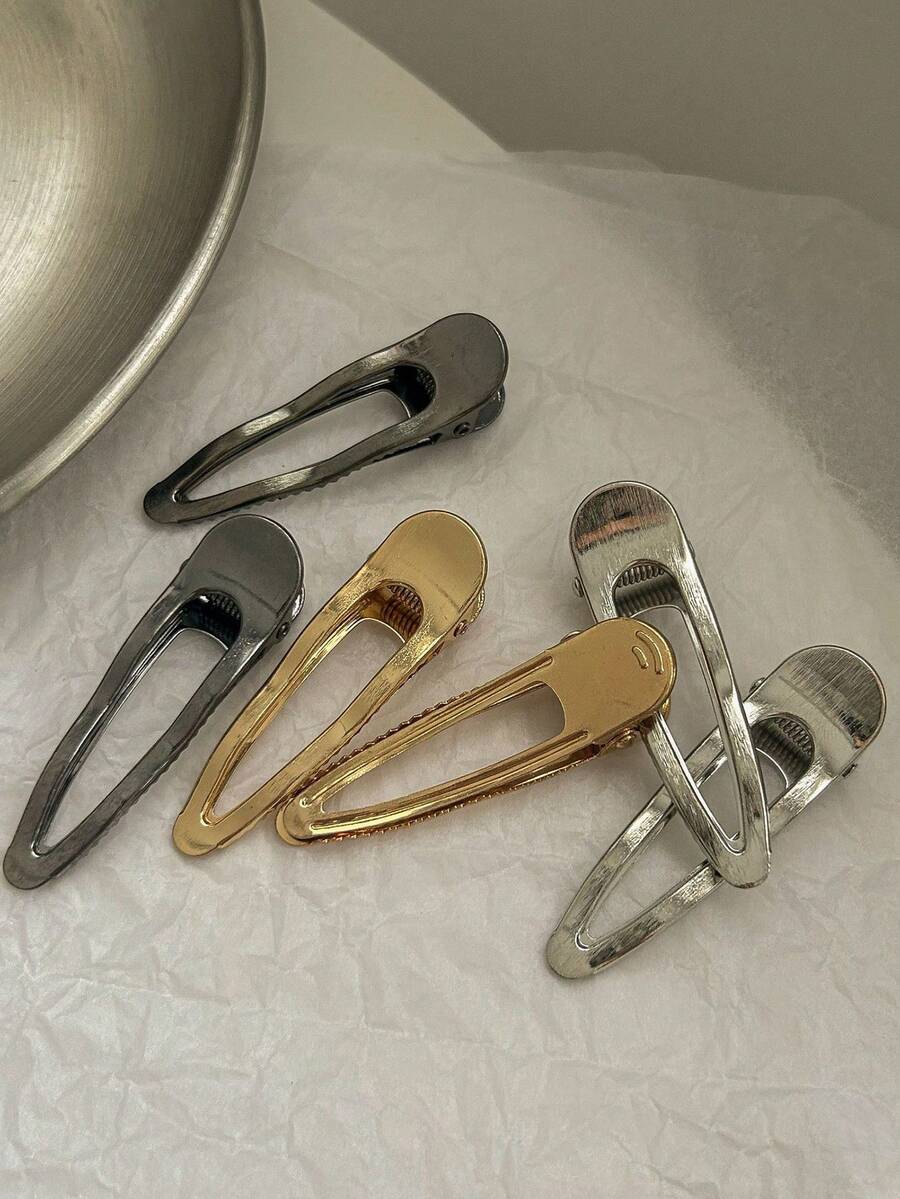 2 chiếc kẹp tóc hình sóng kim loại, tóc mái thời trang & phụ kiện tóc, kẹp tóc không để lại dấu vết, kẹp tóc cá sấu cho phụ nữ, phong cách Hàn Quốc & Nhật Bản - Nhiều màu - Xem 1