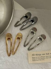 2 chiếc kẹp tóc hình sóng kim loại, tóc mái thời trang & phụ kiện tóc, kẹp tóc không để lại dấu vết, kẹp tóc cá sấu cho phụ nữ, phong cách Hàn Quốc & Nhật Bản - Nhiều màu - Xem 4