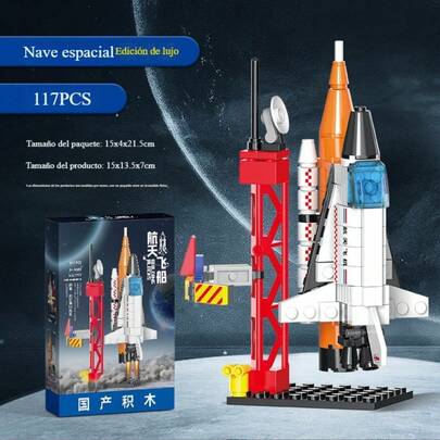 Decoración de habitación de cohetes de bloques para niños