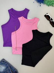Women Tank Tops & Camis - 紫色 - 查看 2