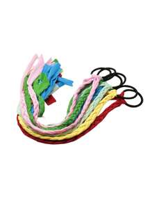 6pcs Colorful Fabric Braided Hair Ties For Handmade Braids And Buns - Multicolor - View 11