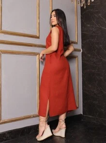 Women Dresses - 亮橙色 - 查看 2