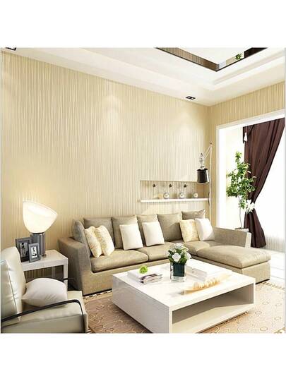 Roll Of Breathable Moderne Minimalist Thickened Non Woven Wallpaper, Stripe, Full Coverage Wallpaper Bedroom Living Room Home ation, Renovation Stickers Peel Wand Panels, Paper, Wallpapers, ation Items Refresh Your Home, Rama view 4