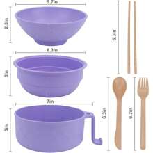 MIUVA Ramen Cooker, Microwave Ramen Bowl With Chopsticks Spoon Ramen Noodle Bowl Instant Cooking For College Dorm Room Essentials, Dishwasher-Safe For Summer For Child - Hồng - Xem 2