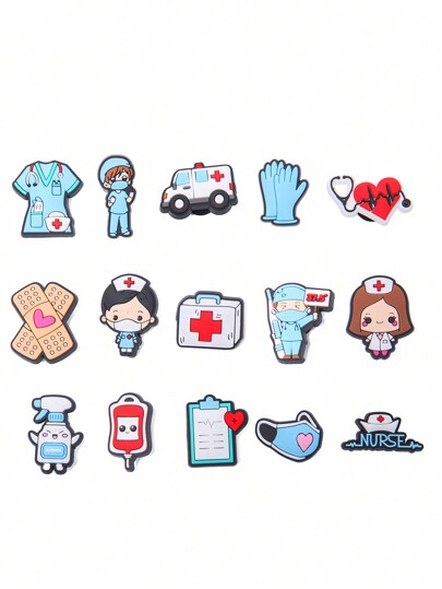 15 Peças/Conjunto Novos Braceletes da Série Médica de Enfermagem, Decorações na Moda e Removíveis