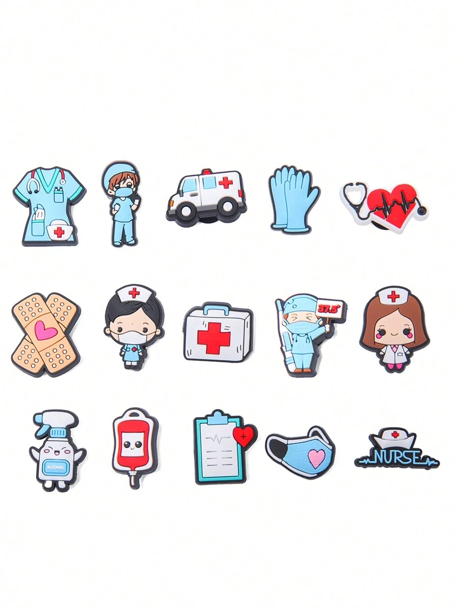15 Peças/Conjunto Novos Braceletes da Série Médica de Enfermagem, Decorações na Moda e Removíveis