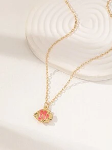 1 pièce Collier d'été délicat avec pendentif poisson mignon fait main pour femmes (la forme et la couleur peuvent varier)