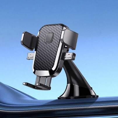 1pc New Car Dashboard Phone Holder, Suction Cup Car Phone Mount With Strong Suction, Universal Fit, Non-Blocking View