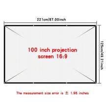 Pantalla de proyector portátil, cortina simple anti-luz, pantallas de proyección de 60/72/84/100/120/150 pulgadas para proyectores de hogar, exteriores y de oficina - múltiples tamaños - Ver 10