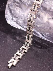 1 pieza Brazalete de cruz de acero inoxidable de estilo punk para hombres, regalo para fiestas/días festivos