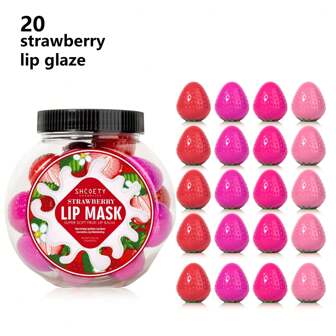 20 pièces/Boîte Ensemble de 4 rouges à lèvres hydratants à la fraise de longue durée, baume à lèvres, brillant à lèvres incolore - Cadeau parfait pour les hommes et les femmes