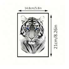 1入組男士防水暫時性刺青，老虎手臂身體藝術假刺青！ - 黑色 - 查看 2