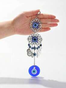1pc/2pcs Blue Evil Eye Wall Hanging Decoration Home Wind Chime Hanging Decoration Amulet Car Rear View Mirror Hanging Holiday Gift,Home Decor ,Room Decor,Wall Decor