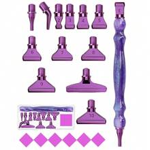 New Resin Diamond Painting Pen,Diamond Art Pen With Purple Multifunctional Metal Screw Thread Tips, 5D Diamond Painting Tool Accessories For Diamond Painting Nail Art Cross Stitch Decoration Diamond Art - Multicolor - View 16