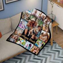 1pc Custom Blanket, Customization Blankets With Over 10 Images, Personalized Soft Cozy Blankets, Personalized Gift, Custom Gift Blanket For Birthday Washable, Lightweight, Breathable, Cozy, Comfortable, Warm, Soft, Simple Custom, Unique, Personalized Ideal Gifts For Him, Ideal Gifts For Her, Ideal Gifts For Anniversaries, For Graduation, For Housewarming, For Weddings, For Birthdays Sofa, Bed, Car, Tea Room, Bedroom, Living Room, For Office, Customized Throws, Street Casual Chic, Home Textile, Christmas Home Atmosphere, Breathable, Soft - 15 Images - View 5