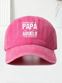 1pc 'TENGO DOS TITULOS PAPA Y ABUELO' Printed Baseball Cap With Adjustable Strap, Washed Out Look, Sun Hat. Ideal Gift - Multicolor - View 19
