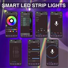 HBOWMDJIA 50ft-200ft LED Strip Lights For Bedroom, With Music Sync, APP Control And 44keys Romote,  Can Timing, Room, Home, Party Decoration For Led Strip Lights - 美規A型插(110-127V) - 查看 5