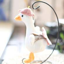 Back Flower Big White Swan Cute Goose Backpack Keychain Pendant For Couples, Birthday Gift, Random Style - Multicolor - View 3