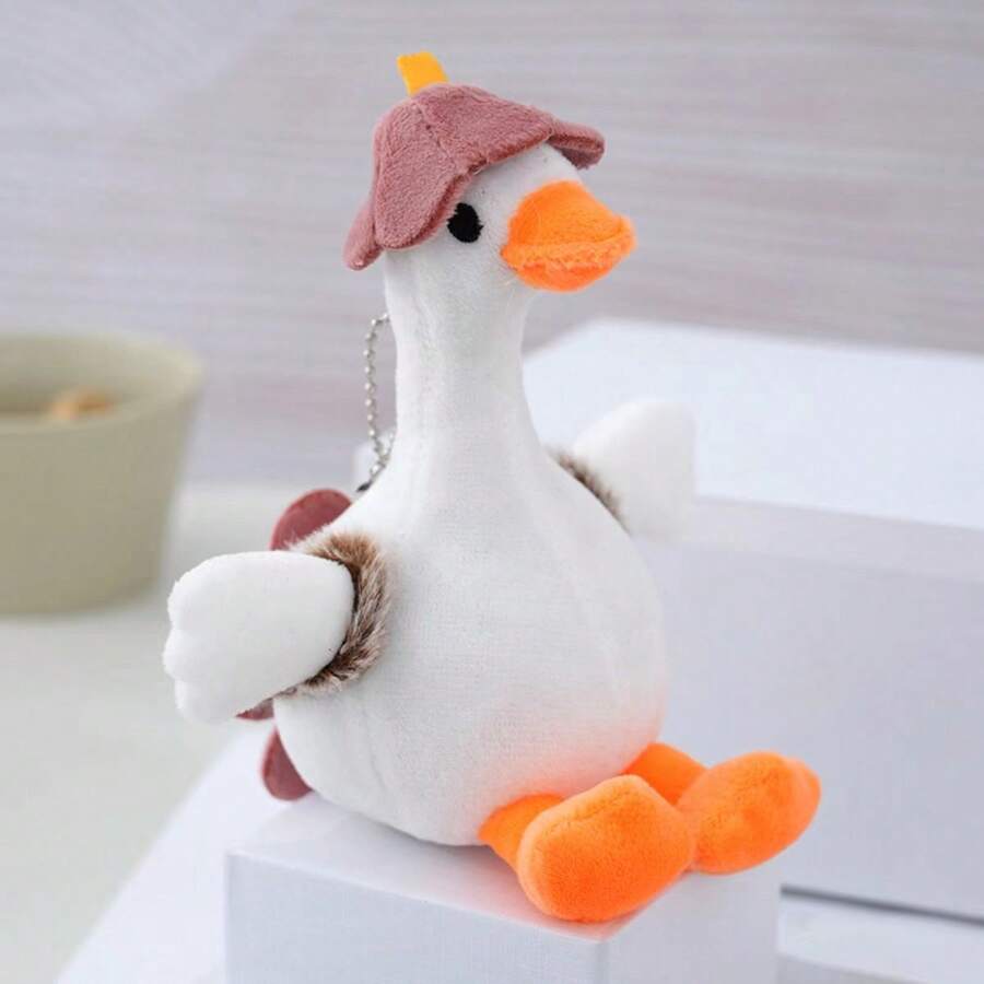 Back Flower Big White Swan Cute Goose Backpack Keychain Pendant For Couples, Birthday Gift, Random Style - Multicolor - View 1