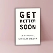 1pc Get Well Soon Greeting Card With Envelope - Encouraging Good Luck Wishes For Anyone - Recovery And Improvement Blessing Card For Patients - Red - View 6