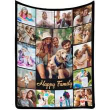 1pc Custom Blanket, Customization Blankets With Over 10 Images, Personalized Soft Cozy Blankets, Personalized Gift, Custom Gift Blanket For Birthday Washable, Lightweight, Breathable, Cozy, Comfortable, Warm, Soft, Simple Custom, Unique, Personalized Ideal Gifts For Him, Ideal Gifts For Her, Ideal Gifts For Anniversaries, For Graduation, For Housewarming, For Weddings, For Birthdays Sofa, Bed, Car, Tea Room, Bedroom, Living Room, For Office, Customized Throws, Street Casual Chic, Home Textile, Christmas Home Atmosphere, Breathable, Soft - 15 Images - View 7