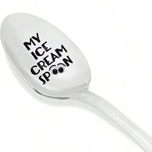 1pc, Funny Ice Cream Spoon Gift Set - Perfect For Ice Cream S - Ideal Birthday Ift - Silver White - View 2