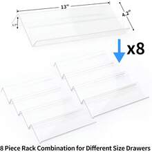 Clear Acrylic Spice Drawer Organizer, 4 Tier- 2 Set Expandable From 13" To 26" Seasoning Jars Drawers Insert, Kitchen Spice Rack Tray For Drawer/Countertop (Jars Not Included) - Transparent - View 3