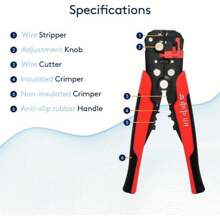 Wire Stripper Tool - Self-Adjusting Wire Stripper Cutter, Wire Crimping Tool Wire Pliers For Wire Stripping,Cutting,Crimping 10-24 AWG, Tools For Men - Đỏ - Xem 5